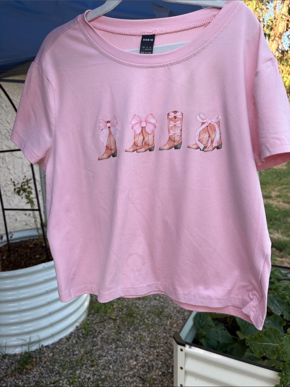 Pink Cowboy Boot Graphic Baby Tee